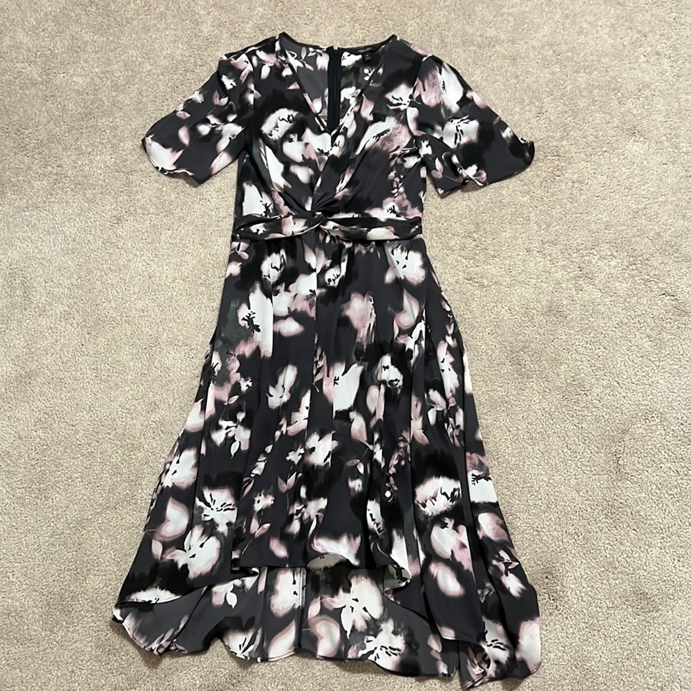 High-Low Purple Flower Dress